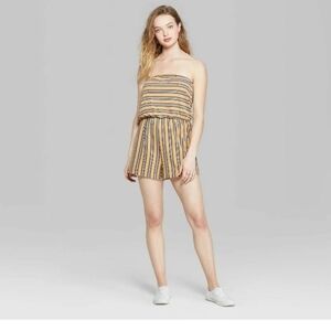 Wild fable stripped knit strapless romper